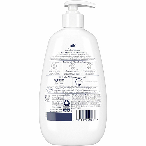 Dove Advanced Care Deep Moisture Hand Wash Kill Germs, Bacteria Remover, Dirt Remover - Hand - Moisturizing - Antibacterial - White - 1 Each (104058)