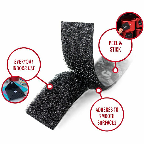VELCRO&reg; High-Strength Fastener 25 yd Length x 2" Width - Black - Polyamide - Dust Resistant, Temperature Resistant - For Mounting, Project, Indoor, Nail, Screw, Stainless Steel, Glass, Plastic, Aluminum - 1 Box (31308)