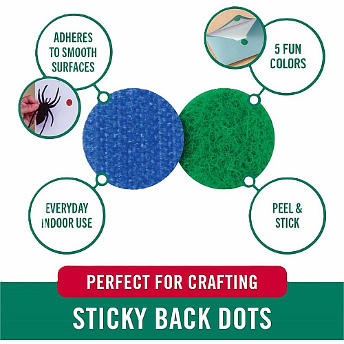 VELCRO&reg; Sticky Back Hook&Loop Fasteners Multicolor - Nylon - For Crafting, Wall, Glass, Plastic, Smooth Surface, Home, School, Office, Project, Indoor - 140 / Pack (40063)