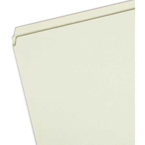 Smead Straight Tab Cut Letter Recycled Top Tab File Folder 8 1/2" x 11" - 1" Expansion - 25 pt. - Pressboard - Gray, Green - Heavy Duty, Wear Resistant, Tear Resistant - 100% Recycled - 25 / Box (13200)