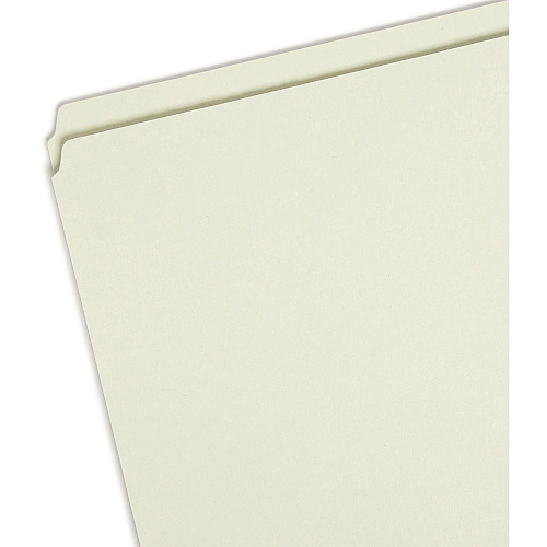 Smead Straight Tab Cut Letter Recycled Top Tab File Folder 8 1/2" x 11" - 1" Expansion - 25 pt. - Pressboard - Gray, Green - Heavy Duty, Wear Resistant, Tear Resistant - 100% Recycled - 25 / Box (13200)