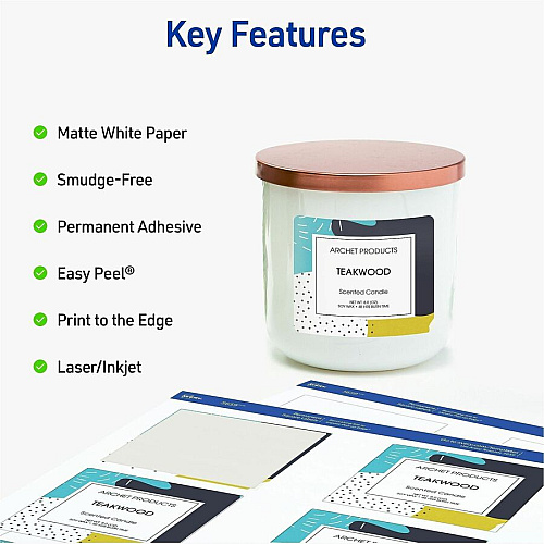 Avery Matte White 3"x3" Square Labels (05659)