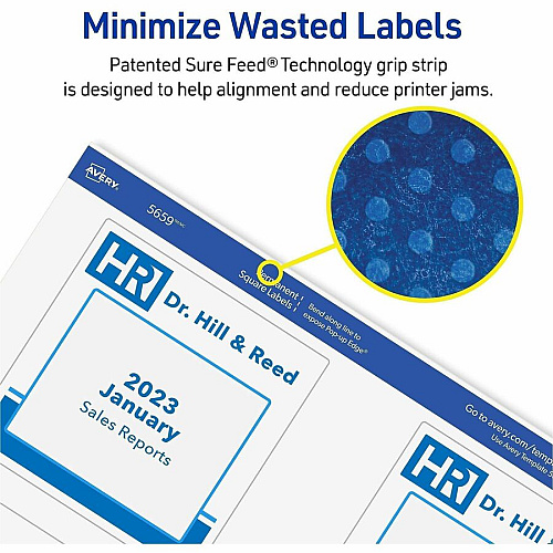Avery Matte White 3"x3" Square Labels (05659)