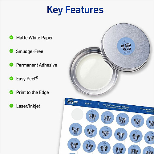 Avery Matte White 1" Round Labels (05656)