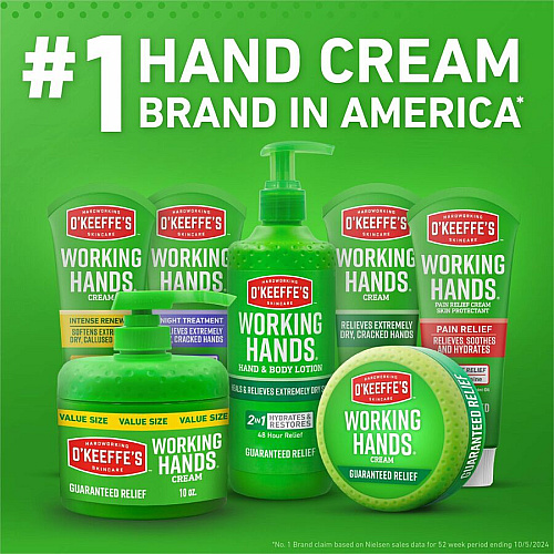 O'Keeffe's Working Hands Hand Cream Pump Cream - For Dry Skin - Applicable on Hand - Skin - Moisturising, Non-greasy, Unscented - 1 Each (116639)