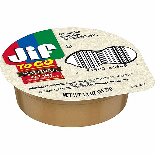 Jif To-Go Creamy Natural Peanut Butter Cups (99266)