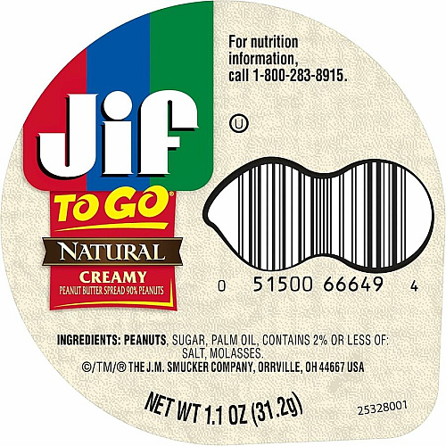 Jif To-Go Creamy Natural Peanut Butter Cups (99266)