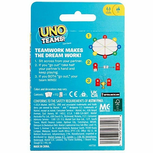 UNO Teams Card Game For Family Nights, Game Nights, Travel, Camping & Parties (HXT58)