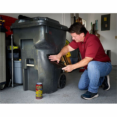 FLEX SEAL Repair Tape 5 ft Length x 8" Width - Black - Rubber Backing - Water Proof, UV Resistant, Temperature Resistant, Weather Resistant, Moisture Resistant - For Repair, Sealing, Home, Roofing, General Purpose, Bathroom, Project, Multi S (TFSBLKR0805)