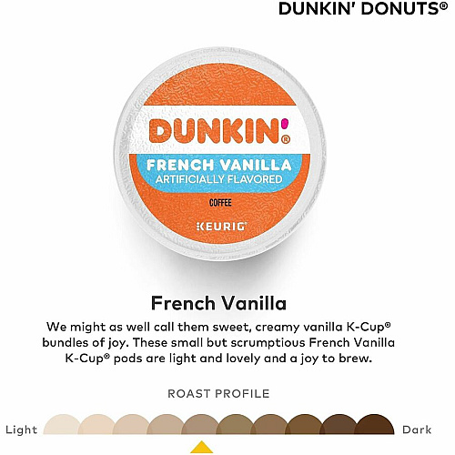 Dunkin Donuts Dunkin'&reg; K-Cup, Pod French Vanilla Coffee (1268CT)