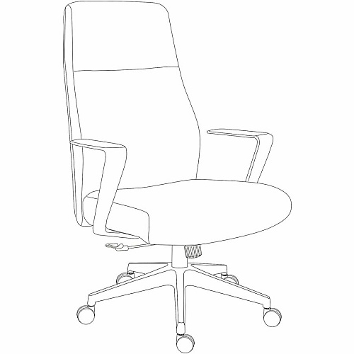 Lorell Fuerte Executive/Conference High-Back Chair with Polished Aluminum Arms (63305)