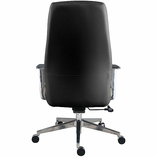 Lorell Fuerte Executive/Conference High-Back Chair with Polished Aluminum Arms (63305)