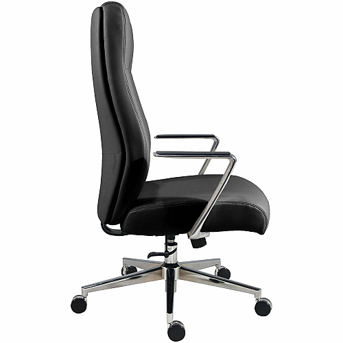 Lorell Fuerte Executive/Conference High-Back Chair with Polished Aluminum Arms (63305)