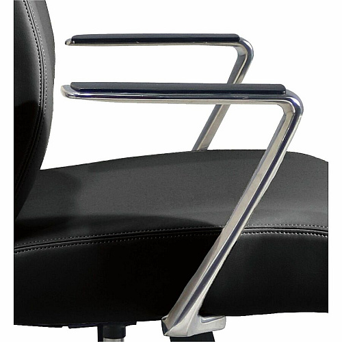 Lorell Fuerte Executive/Conference High-Back Chair with Polished Aluminum Arms (63305)