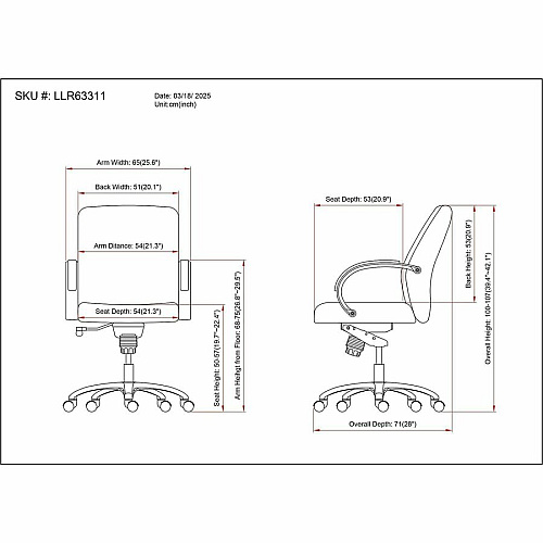 Lorell Pike Mid-Back Executive Chair (63311)