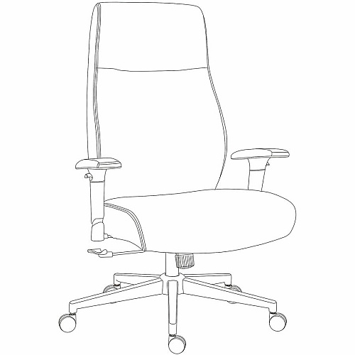 Lorell Fuerte Executive High-Back Chair with Adjustable Arms (63300)
