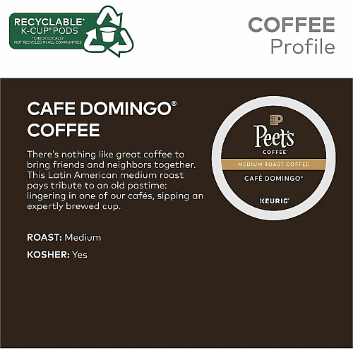 Peet's Coffee&trade; K-Cup Cafe Domingo Coffee (2404CT)