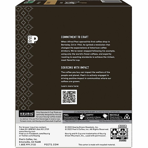Peet's Coffee&trade; K-Cup Cafe Domingo Coffee (2404CT)