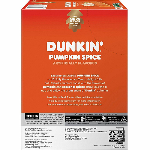 Dunkin Donuts Dunkin' Donuts&reg; K-Cup Pumpkin Spice Coffee (7596CT)