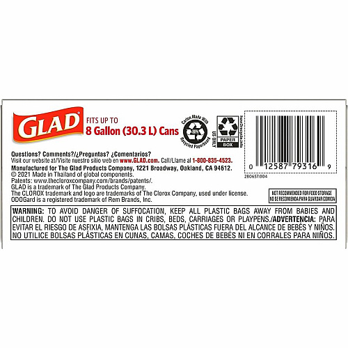 Glad Medium Drawstring Trash Bags with Clorox (79316CT)