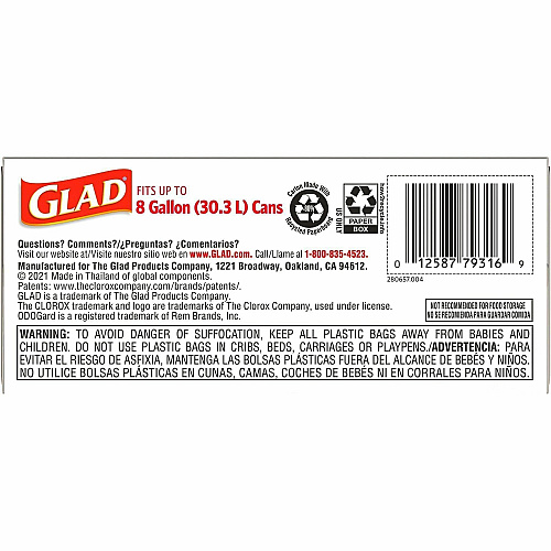 Glad Medium Drawstring Trash Bags with Clorox (79316CT)