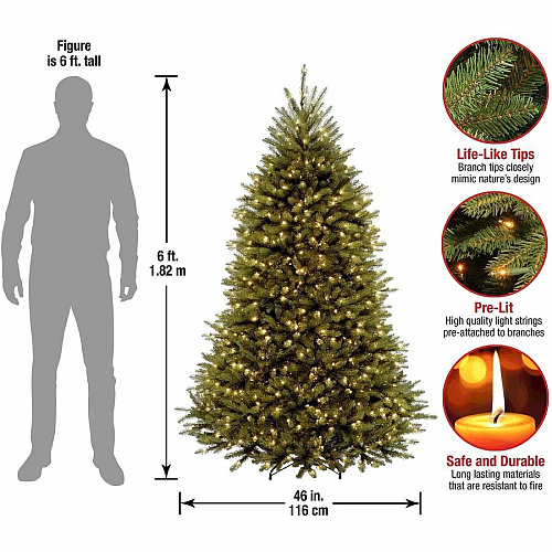 National Tree Company National Tree Dunhill Fir Christmas Tree - Green Christmas Theme - Vertical - 1 Each (729083060052)