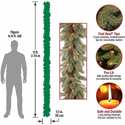 National Tree Company National Tree Decorative Garland - Green Christmas Theme - 1 Each (729083283956)