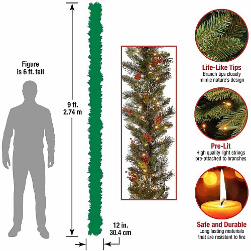 National Tree Company National Tree Decorative Garland - Green Christmas Theme - 1 Each (729083200052)