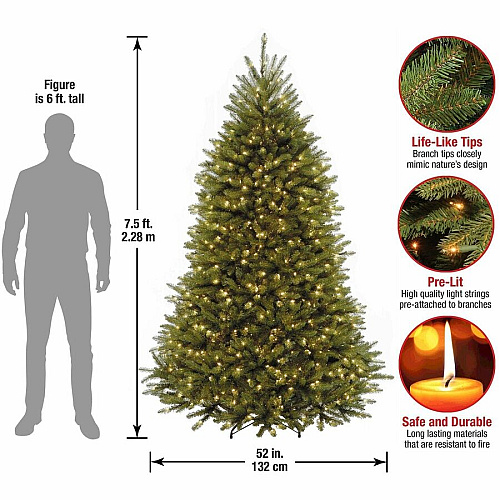National Tree Company National Tree Dunhill Fir Christmas Tree - Green Christmas Theme - Vertical - 1 Each (729083956591)