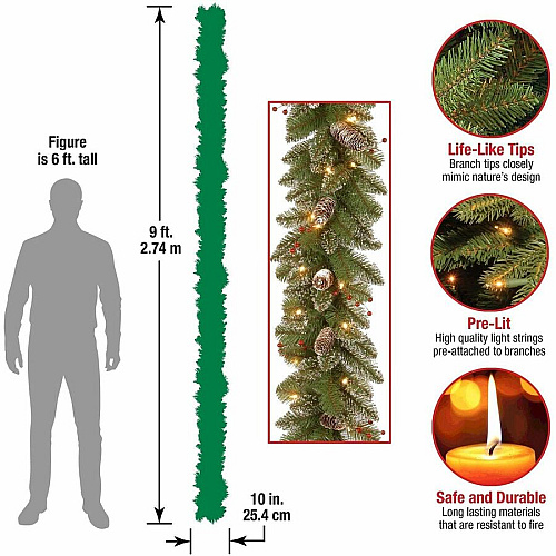 National Tree Company National Tree Decorative Garland - Green Christmas Theme - 1 Each (729083133633)