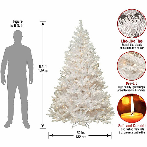 National Tree Company National Tree Winchester Pine Christmas Tree - White Christmas Theme - Vertical - 1 Each (729083675737)
