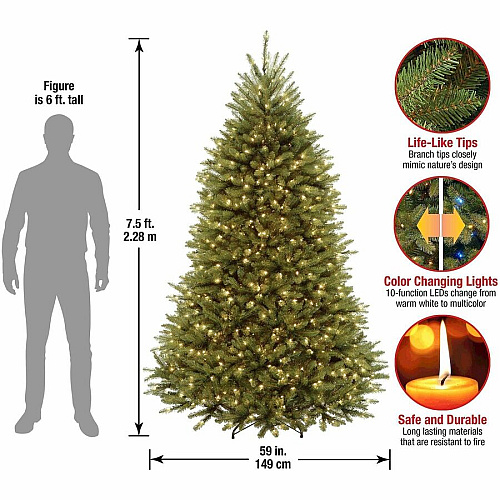 National Tree Company National Tree Dunhill Fir Christmas Tree - Green Christmas Theme - Vertical - 1 Each (729083062490)