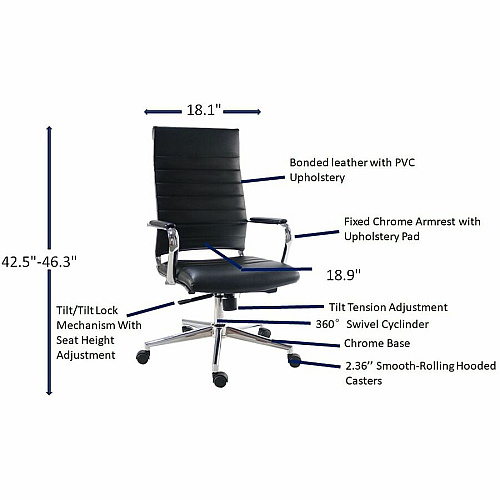 Lorell Tempo Modern High-Back Executive Chair (63220)