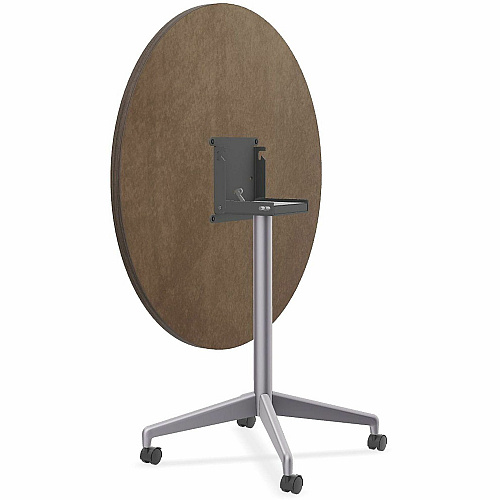 SpecialT Special-T ZIA Series Hospitality Tables Collection Round Top - Powder Coated X-shaped Base - Mid-Century Modern Style x 42" Table Top Diameter - 29" Height - Hospitality, Office - Assembly Required - Gray Driftwood - High Pressure L (ZIAH42MSGD6)