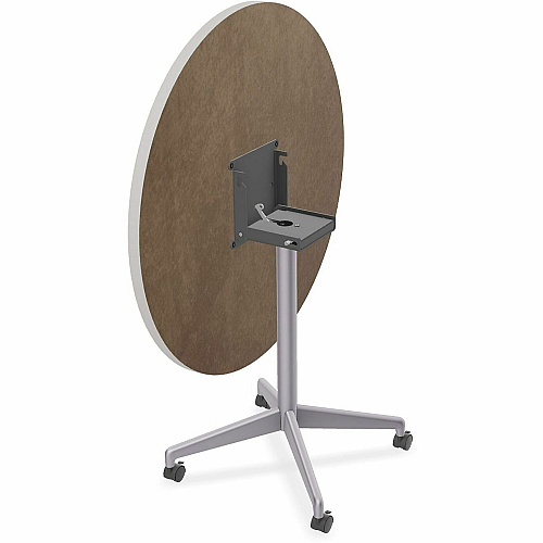 SpecialT Special-T ZIA Series Hospitality Tables Collection Round Top - Powder Coated X-shaped Base - Mid-Century Modern Style x 42" Table Top Diameter - 29" Height - Hospitality, Office - Assembly Required - Gray - High Pressure Laminate (H (ZIAH42MSGR6)