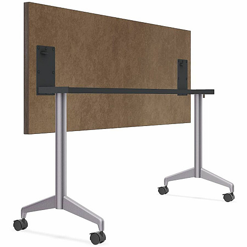 SpecialT Special-T ZIA Series Training Tables Collection Rectangle Top - Powder Coated T-shaped Base x 24" Table Top Width x 60" Table Top Depth - 29" Height - Training - Assembly Required - Gray Driftwood - High Pressure Laminate (HPL) - Ca (ZIAT03MSGD6)