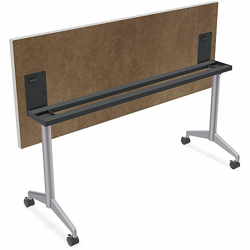 SpecialT Special-T ZIA Series Training Tables Collection Rectangle Top - Powder Coated T-shaped Base x 24" Table Top Width x 60" Table Top Depth - 29" Height - Training - Assembly Required - Gray - High Pressure Laminate (HPL) - Cast Aluminu (ZIAT03MSGR6)
