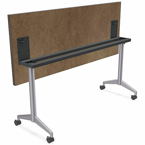 SpecialT Special-T ZIA Series Training Tables Collection Rectangle Top - Powder Coated T-shaped Base x 24" Table Top Width x 72" Table Top Depth - 29" Height - Training - Assembly Required - Gray Driftwood - High Pressure Laminate (HPL) - Ca (ZIAT05MSGD6)