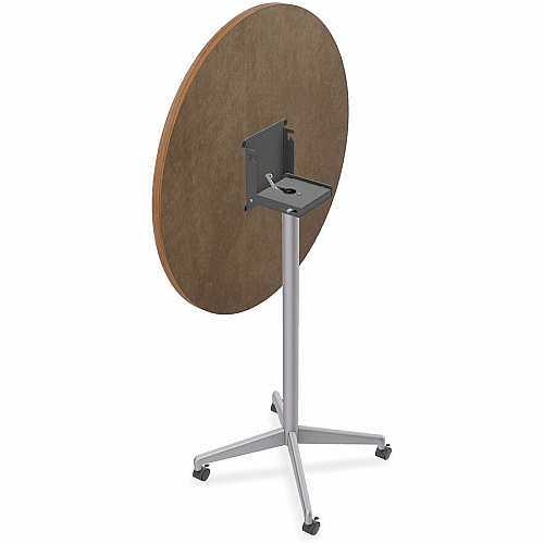 SpecialT Special-T ZIA Series Hospitality Tables Collection Round Top - Powder Coated X-shaped Base - Mid-Century Modern Style x 36" Table Top Diameter - 42" Height - Hospitality, Office - Assembly Required - Walnut - High Pressure Laminate  (ZIAH51MSWA6)