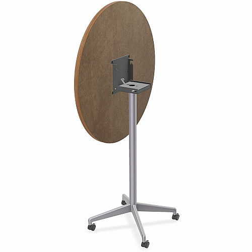 SpecialT Special-T ZIA Series Hospitality Tables Collection Round Top - Powder Coated X-shaped Base - Mid-Century Modern Style x 42" Table Top Diameter - 42" Height - Hospitality, Office - Assembly Required - Walnut - High Pressure Laminate  (ZIAH54MSWA6)