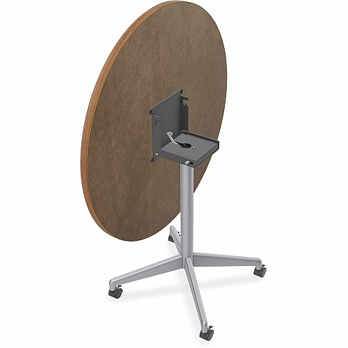 SpecialT Special-T ZIA Series Hospitality Tables Collection Round Top - Powder Coated X-shaped Base - Mid-Century Modern Style x 36" Table Top Diameter - 29" Height - Hospitality, Office - Assembly Required - Walnut - High Pressure Laminate  (ZIAH39MSWA6)