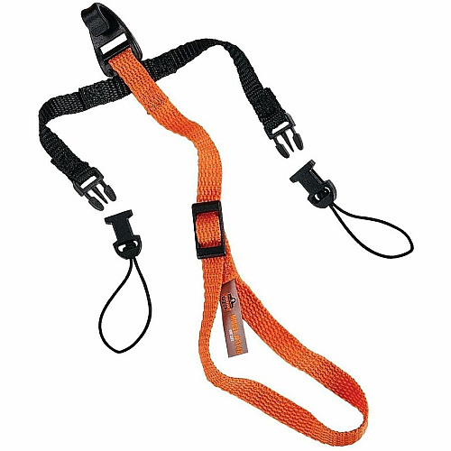 Ergodyne Squids 3140 Barcode Scanner Lanyard Adjustable Attachments (10-Pack) Adjustable - Regular - Buckle Attachment - Black, Orange - 10 Pack (19173)