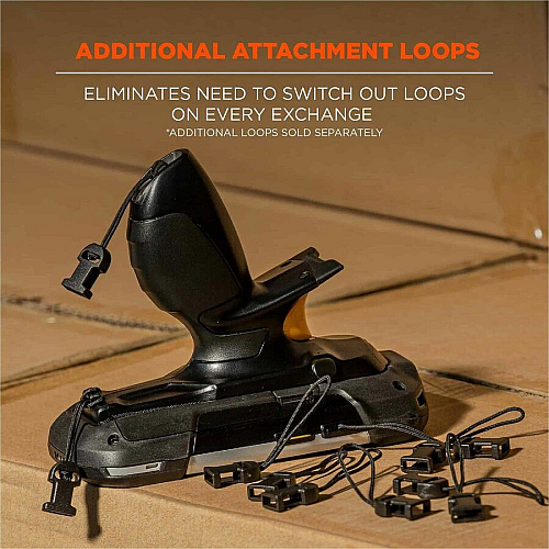 Ergodyne Squids 3140 Barcode Scanner Lanyard Adjustable Attachments (10-Pack) Adjustable - Regular - Buckle Attachment - Black, Orange - 10 Pack (19173)