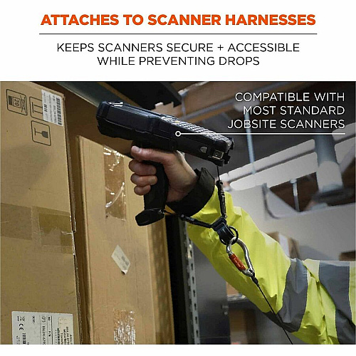 Ergodyne Squids 3141 Barcode Scanner Lanyard - D-Ring and Clip Attachments (10-Pack) D Ring Attachment - Black - 10 Pack (19199)
