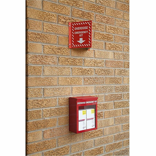 Victor Non-Locking Overdose Cabinet Durable, Wall Mountable - Red - Steel, Acrylic - 1 Each (PB2959)