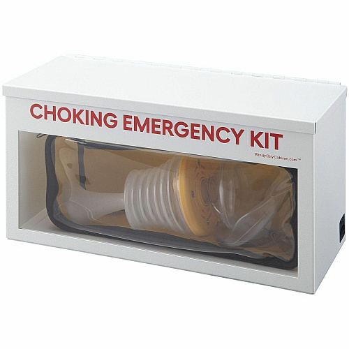 Victor Emergency Choking Cabinet 14" Width x 5.3" Depth x 7" Height - Wall Mountable, Durable, Heavy Duty - White - Steel - 1 Each (PB3040)