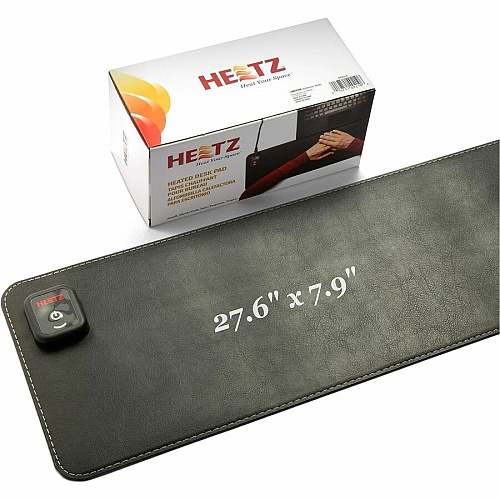 Victor Heetz Small Heated Desk Pad 27.6" Width - Faux Leather - Black - 1 Each (HTZ210)