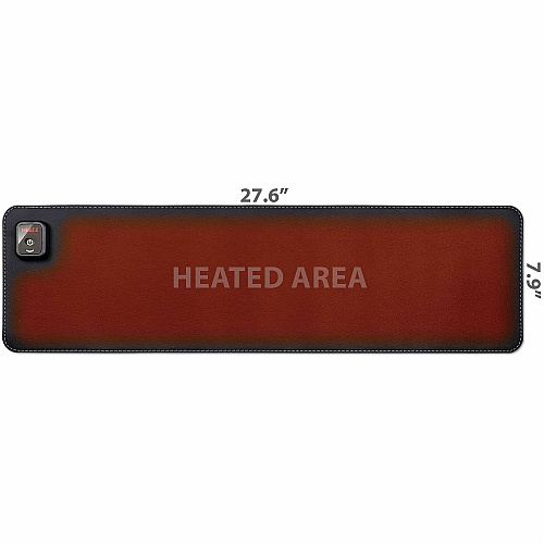 Victor Heetz Small Heated Desk Pad 27.6" Width - Faux Leather - Black - 1 Each (HTZ210)