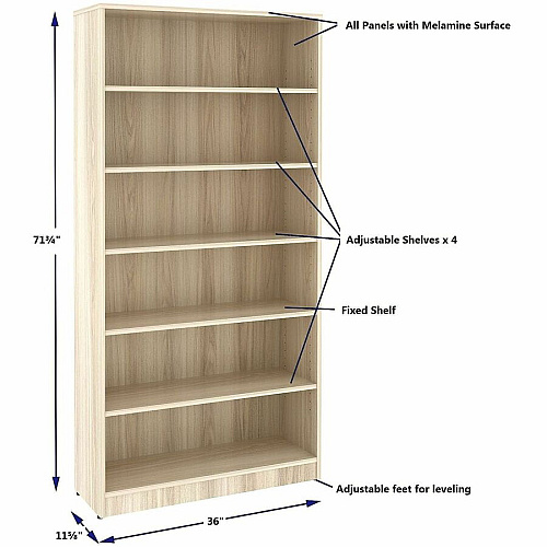 Lorell Sturdy 6-Shelf Bookcase (66343)