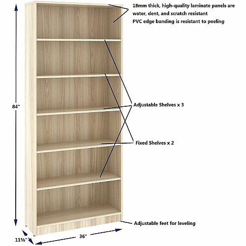 Lorell Sturdy 6-Shelf Bookcase (66344)